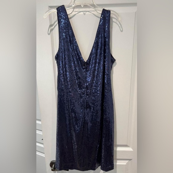 Women’s navy blue sequins evening dress size 14 - Picture 2 of 4